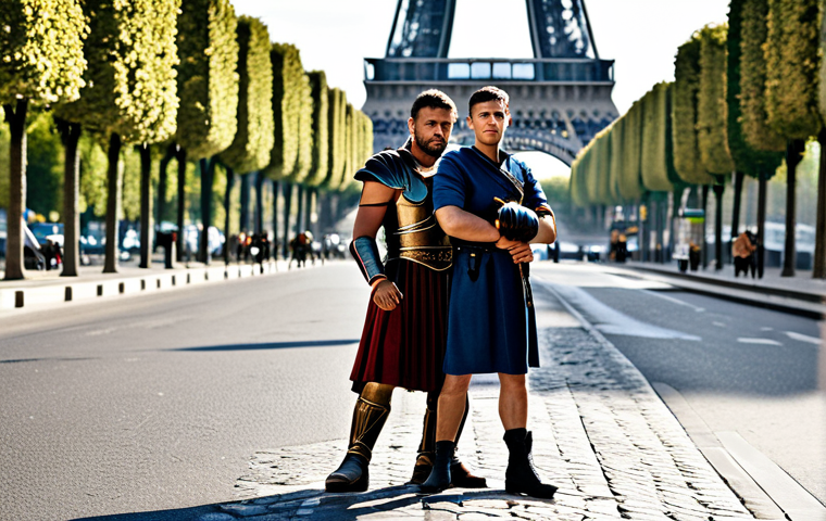 글래디에이터 감독 리들리 스콧 - Futuristic Paris Cafe**

"A bustling Parisian cafe scene, but set in a futuristic cyberpunk world, f...