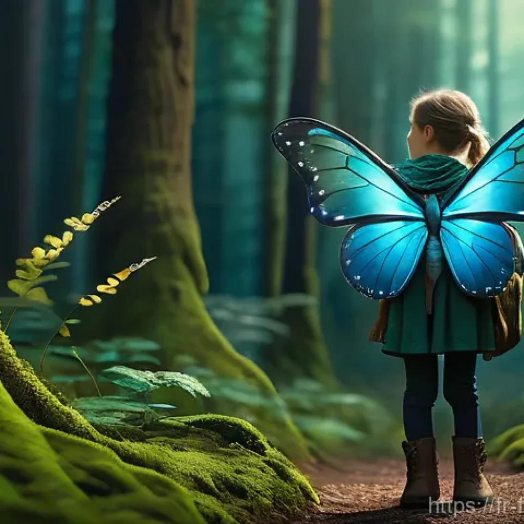 톰 행크스 필모그래피 - **Prompt:** A young female adventurer, approximately 10-12 years old, stands on a winding, moss-cove...