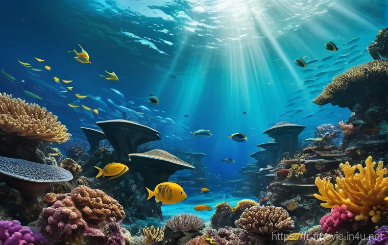 아바타 영화 소개 - A breathtaking panoramic shot of Pandora's bioluminescent rainforest at twilight. Towering, fantasti...